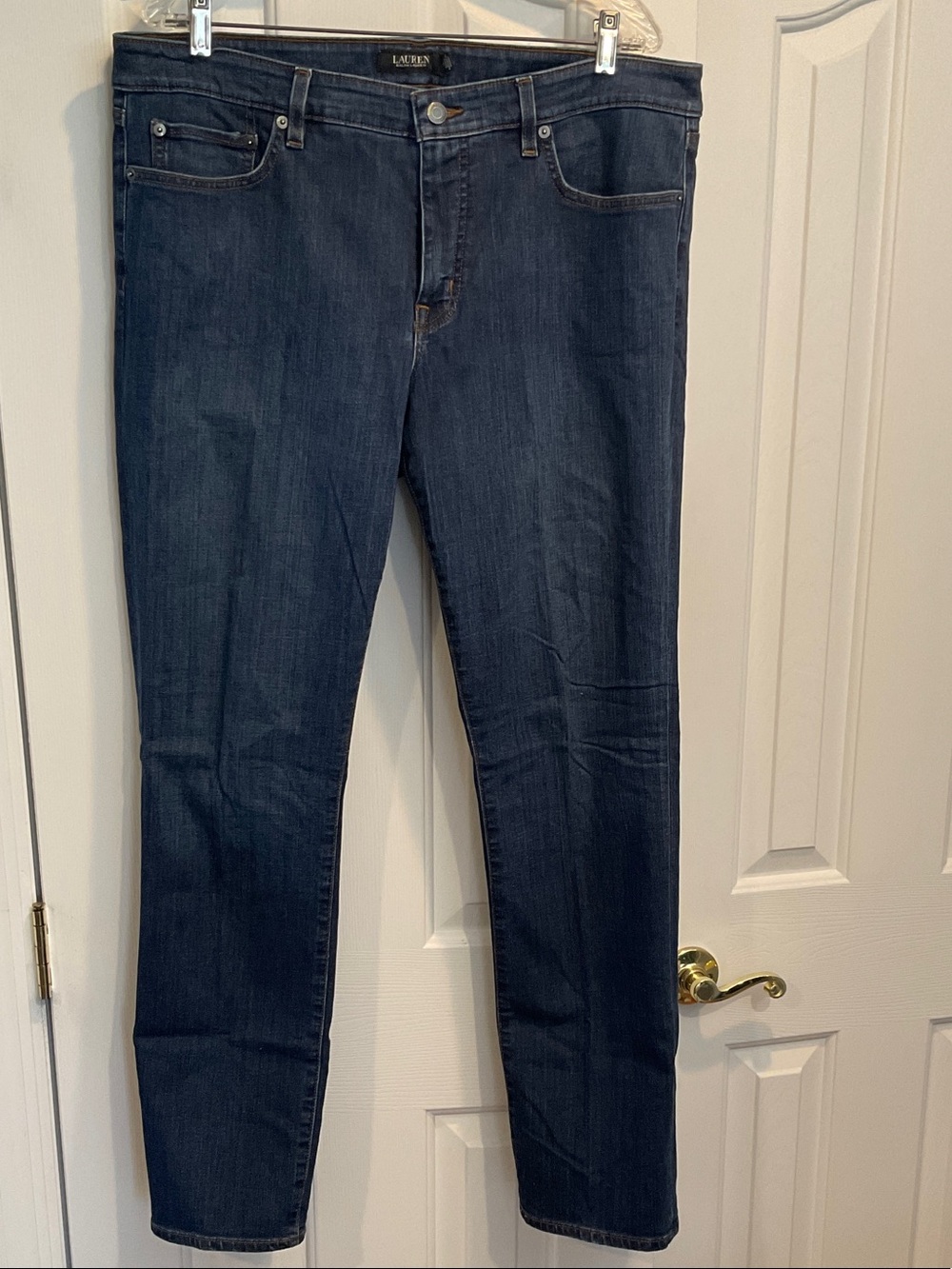 Lauren Ralph Lauren Women's Straight Leg Jeans in Dark Blue
